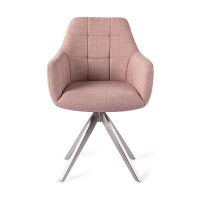 Jesper Home Draaibare Eetkamerstoel 'Noto' Turn Steel, kleur Vintage Rose