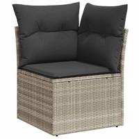 8-delige Loungeset met kussens poly rattan lichtgrijs - thumbnail