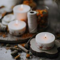 the MUNIO 10403 kaars Rond Bloemen Meerkleurig 1 stuk(s) - thumbnail