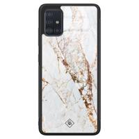 Samsung Galaxy A51 glazen hardcase - Marmer goud - thumbnail
