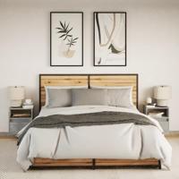 Nachtkastjes met LED's 2 st wandgemonteerd betongrijs - thumbnail