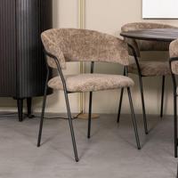 LABEL51 Eetkamerstoel Luuk - Hunter - Elite - Zwart Metalen Frame - thumbnail