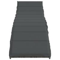 Ligbedden 2 st met tafel poly rattan grijs - thumbnail