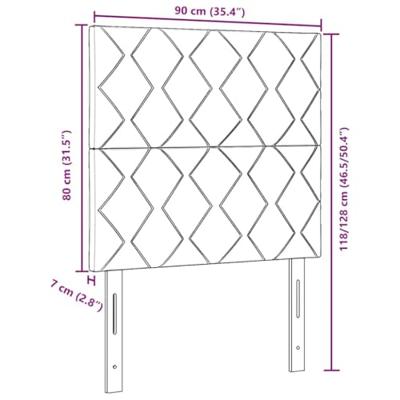 Hoofdbord met LED -striplichten met hoofdeinde Blauw 90 cm Stof