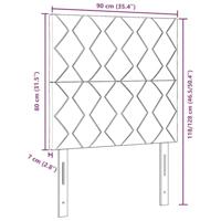 Hoofdbord met LED -striplichten met hoofdeinde Blauw 90 cm Stof - thumbnail