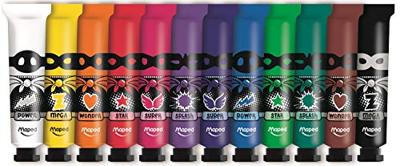 Maped Color&apos;Peps plakkaatverf, tubes van 12 ml, ophangdoos met 12 tubes in geassorteerde kleuren