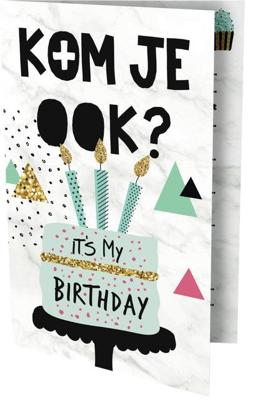 Uitnodiging cake 13.5x9cm | 6 stuks