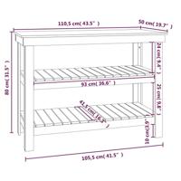 werkbank 110,5x50x80 cm massief grenenhout zwart - thumbnail