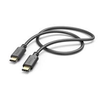 Hama USB-C-kabel stekker - USB-C stekker (3A, 20V, 480 Mbit/s, verguld, 1,5 m) zwart - thumbnail