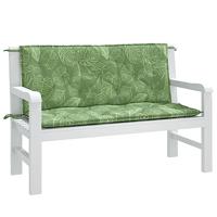 Tuinbankkussens 2 st bladpatroon 120x50x7 cm stof - thumbnail