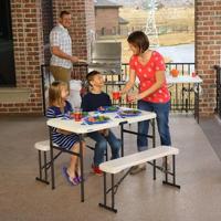 Tafel met stoelen Lifetime Crème 106 x 61 x 74 cm - thumbnail