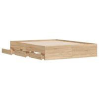 Bedframe met lades bewerkt hout sonoma eikenkleurig 140x200 cm - thumbnail