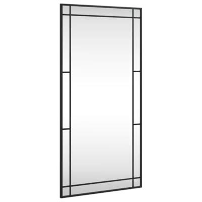 Wandspiegel rechthoekig 50x100 cm ijzer zwart
