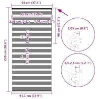 VidaXL Zebra rolgordijn 95x230 cm stofbreedte 90,9 cm polyester bruin - thumbnail