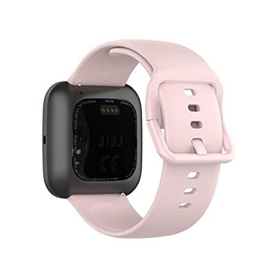 Fitbit Versa 1 / 2 & Lite siliconen sportbandje met gespsluiting - Roze - Maat: Large Fitbit Versa 1 / 2 & Lite siliconen sportbandje met gespsluiting - Roze - Maat: Large
