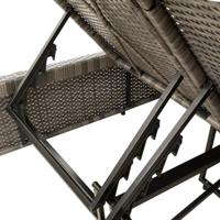 Ligbed 2-persoons met kussens poly rattan grijs - thumbnail