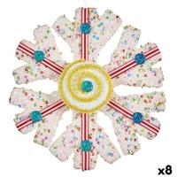 Kerstversiering Sneeuwvlokken Wit Rood 17 x 6 x 17 cm (8 Stuks) - thumbnail