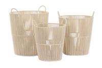 Basket spelset DKD Home Decor Beige Metaal 42 x 42 x 51 cm 3 Onderdelen - thumbnail