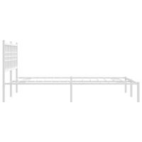 Bedframe met hoofdbord metaal wit 135x190 cm - thumbnail