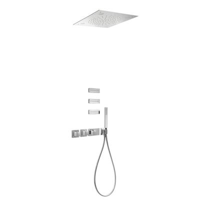TRES Exclusive thermostatische inbouw regendouche met chromotherapie en rugmassage incl. handdouche 20725304