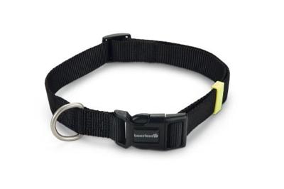 Beeztees Uni - Halsband Hond - Zwart - 48-70 cm x 25 mm