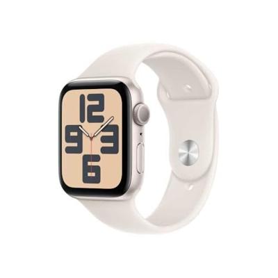 Apple Watch SE (2e gen.) GPS 44 mm Smartwatch - Kast van sterrenlicht aluminium - Sterrenlicht sportbandje (S/M). Conditie en slaap bijhouden, ongelukdetectie, hartritme monitoren, Retina-display