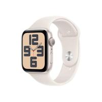 Apple Watch SE (2e gen.) GPS 44 mm Smartwatch - Kast van sterrenlicht aluminium - Sterrenlicht sportbandje (S/M). Conditie en slaap bijhouden, ongelukdetectie, hartritme monitoren, Retina-display - thumbnail