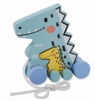 Jamara Trekfiguur Dino Junior 24 X 8,3 Cm Hout Lichtblauw 2-delig - thumbnail