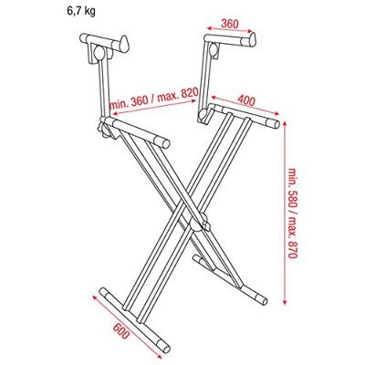 DAP Keyboard Stand MKII voor 2 keyboards