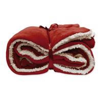 Unique Living Unique Living Lars coral fleece/suede plaid 150x200cm red - thumbnail