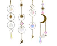 Hangdeco metaal met Zon en Maan Goud - thumbnail