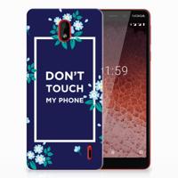 Nokia 1 Plus Silicone-hoesje Flowers Blue DTMP - thumbnail