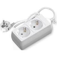 Witte Stekkerdoos Verlengsnoer 3680W met 2 Stopcontacten - 1.5m - thumbnail