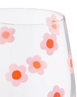 HEMA Drinkglas 550ml bloem roze - thumbnail