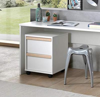 Vipack rolcontainer voor bureau London - wit - 59,7x48,1x40 cm