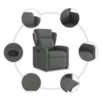 Fauteuil verstelbaar stof donkergrijs - thumbnail