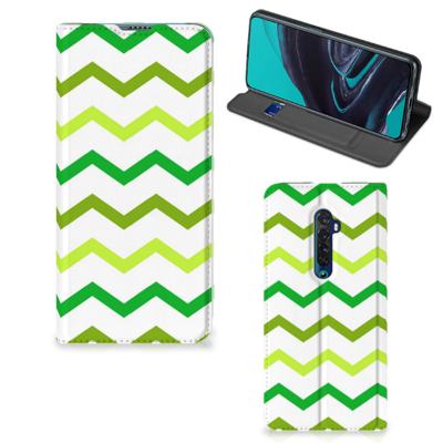 OPPO Reno2 Hoesje met Magneet Zigzag Groen