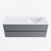 MONDIAZ VICA 130cm badmeubel onderkast Plata 2 lades. Wastafel CLOUD rechts 1 kraangat, kleur Talc. - thumbnail