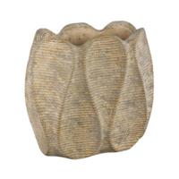 PTMD bloempot waxy ovaal bruin 30 cm | 2 stuks - thumbnail