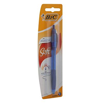 Bic balpen Atlantis Soft 1 mm, blauw, op blister