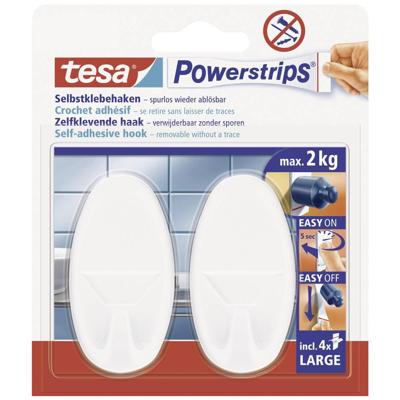 tesa POWERSTRIPS® Zelfklevende haak Large ovaal Wit Inhoud: 2 stuk(s) tesa POWERSTRIPS® Zelfklevende haak Large ovaal Wit Inhoud: 2 stuk(s)