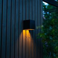 QAZQA Buiten wandlamp zwart met dimlicht en sensor op solar - - thumbnail