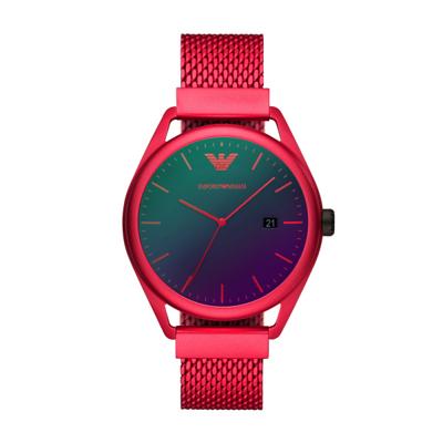 Horlogeband Armani AR11329 Aluminium Rood 20mm