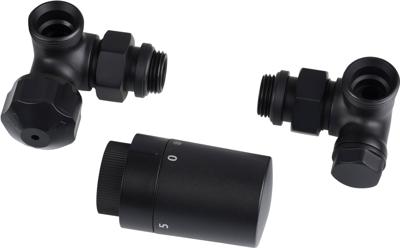 Ben radiatorkraan zijaansluiting haaks verkeerd rechts mat zwart