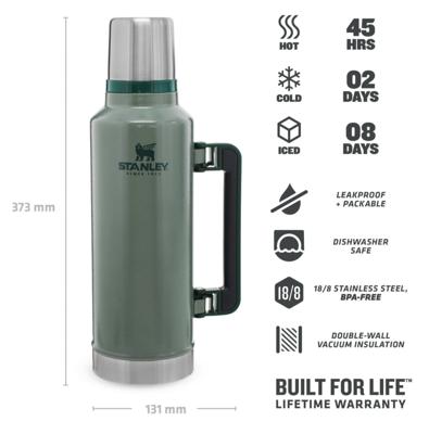 Stanley The Legendary Classic Bottle 1.9L / 2.0Qt Thermosfles Hammertone Green 1,9L