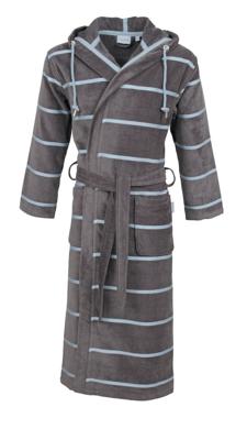 Carl Ross Carl Ross Heren Badjas Velours met Capuchon 610300 Basalt/Iceblue 48/50