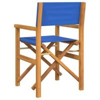 Regisseursstoelen inklapbaar 2 st massief teakhout blauw - thumbnail