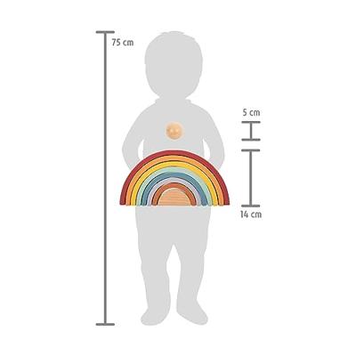 Small Foot houten regenboog bouw bogen met bal,