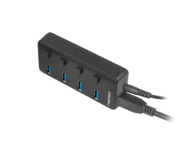 HUB NATEC Mantis 2 USB 3.0 4 poorten ON off met voeding