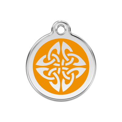 Tribal Arrows Orange roestvrijstalen hondenpenning medium/gemiddeld dia. 3 cm RedDingo - Reddingo